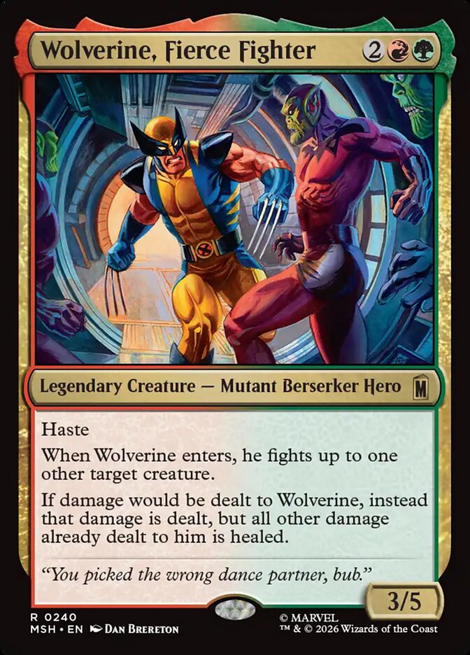 Wolverine, Fierce Fighter, Marvel Super Heroes Card Art
