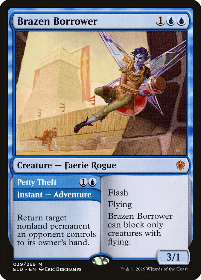 Brazen Borrower // Petty Theft, Throne of eldraine Card Art