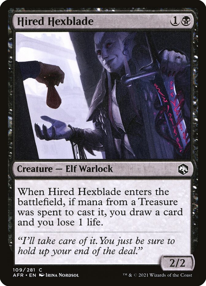 Hired Hexblade, Adventures in the forgotten realms Card Art