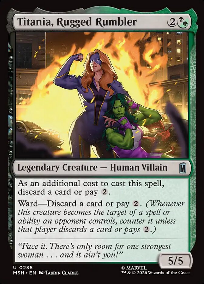 Titania, Rugged Rumbler, Marvel Super Heroes Card Art