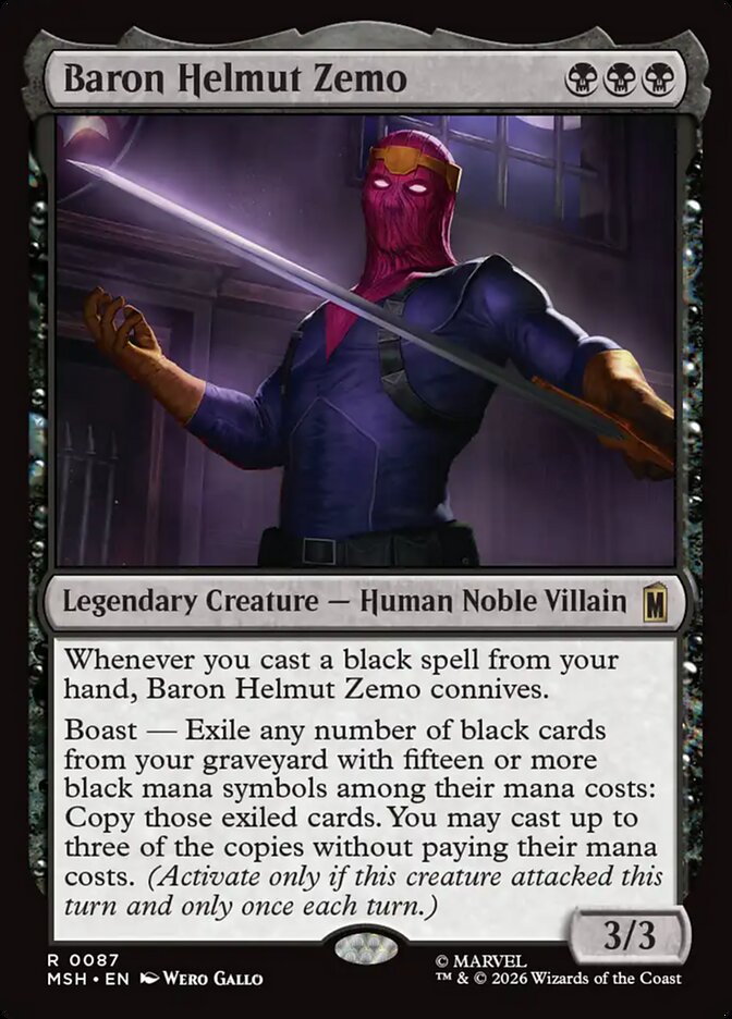 Baron Helmut Zemo, Marvel Super Heroes Card Art