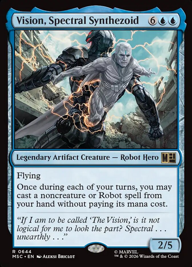 Vision, Spectral Synthezoid, Marvel Super Heroes Commander Card Art