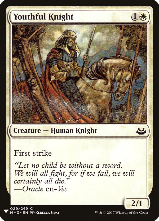 Youthful Knight, The List Card Art