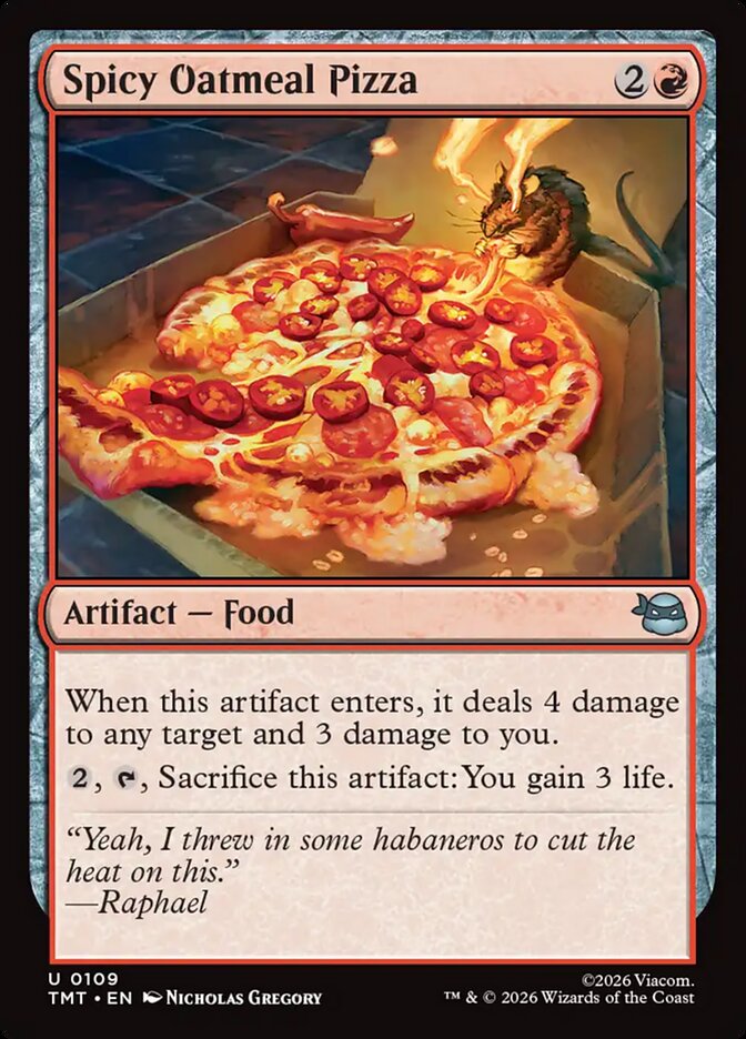Spicy Oatmeal Pizza, Teenage Mutant Ninja Turtles Card Art