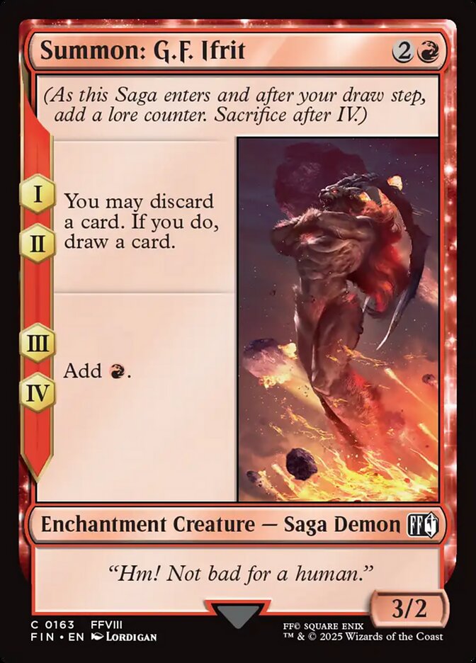 Summon: G.F. Ifrit, Final fantasy Card Art