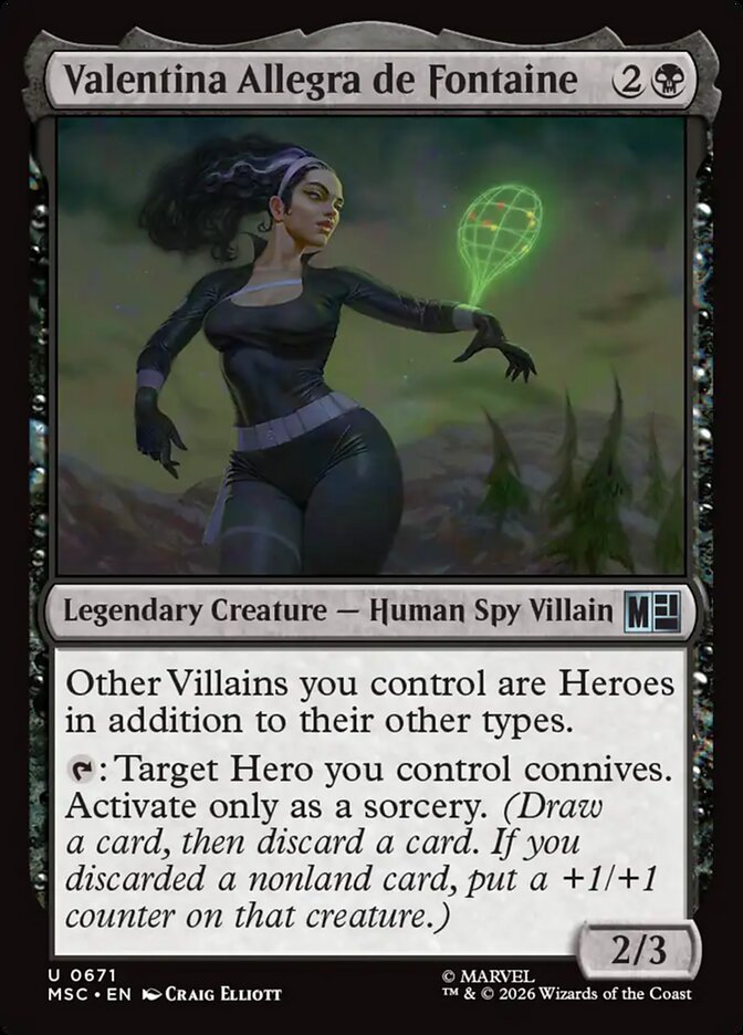 Valentina Allegra de Fontaine, Marvel Super Heroes Commander Card Art