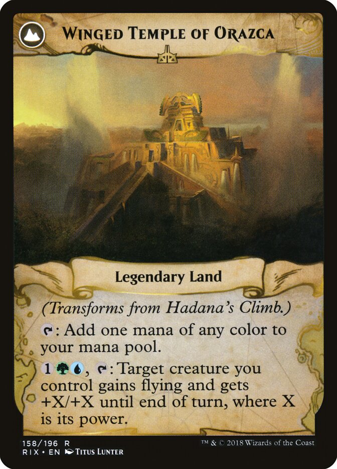 Hadana's Climb // Winged Temple of Orazca, The List Card Art