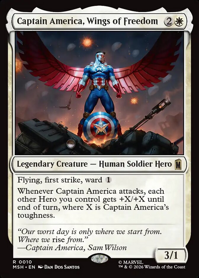 Captain America, Wings of Freedom, Marvel Super Heroes Card Art