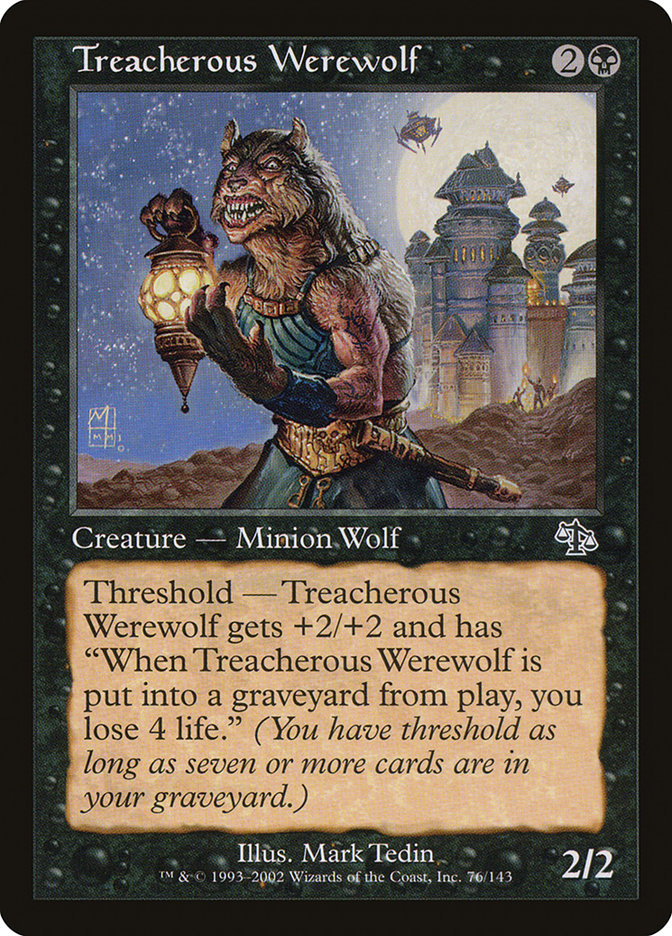 Treacherous Werewolf, Judgment Card Art