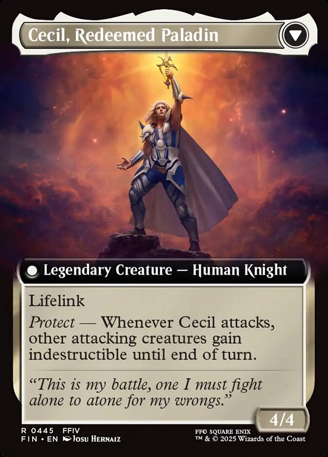 Cecil, Dark Knight // Cecil, Redeemed Paladin, Final Fantasy Card Art