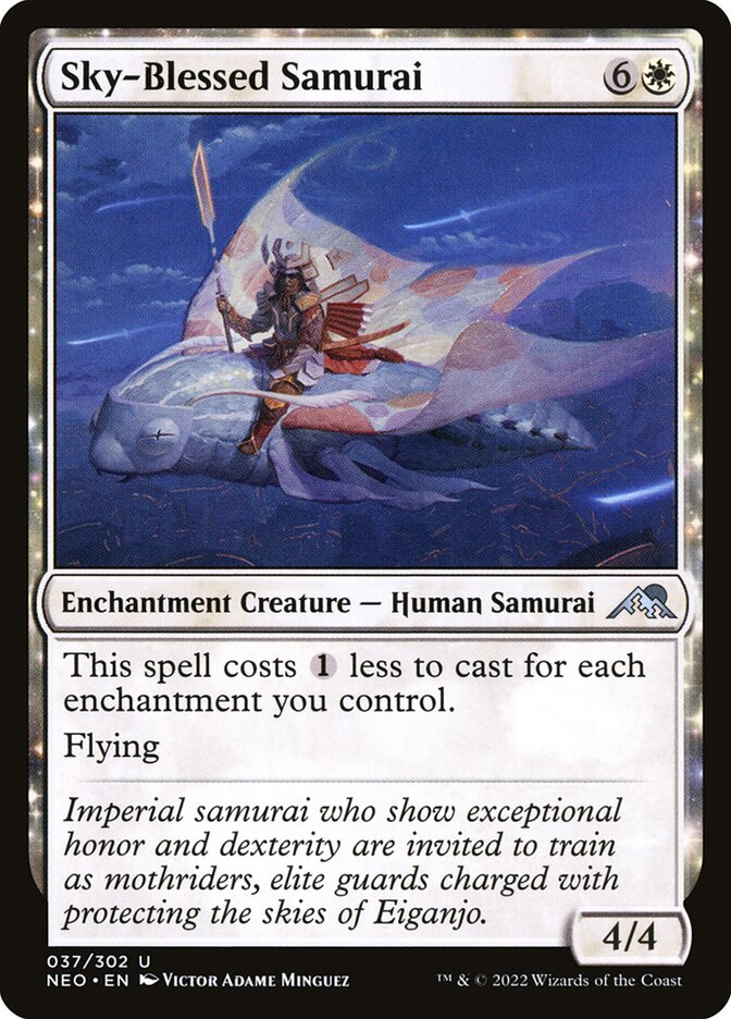 Sky-Blessed Samurai, Kamigawa: neon dynasty Card Art