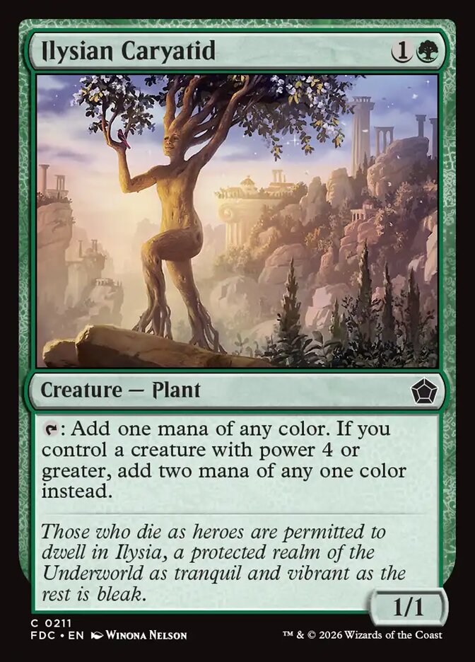 Ilysian Caryatid, Foundations Commander Card Art