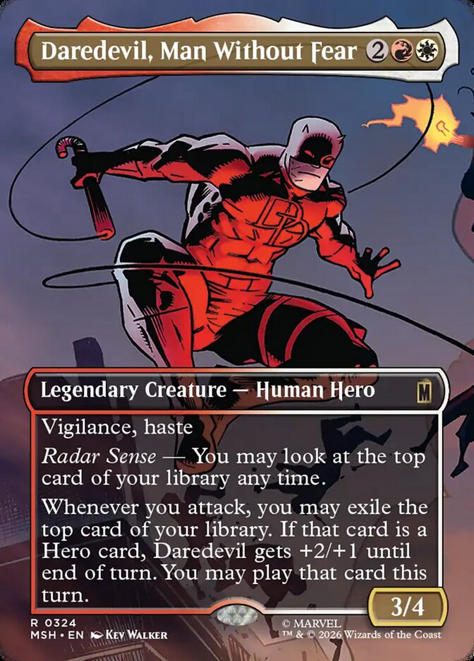 Daredevil, Man Without Fear, Marvel Super Heroes Card Art