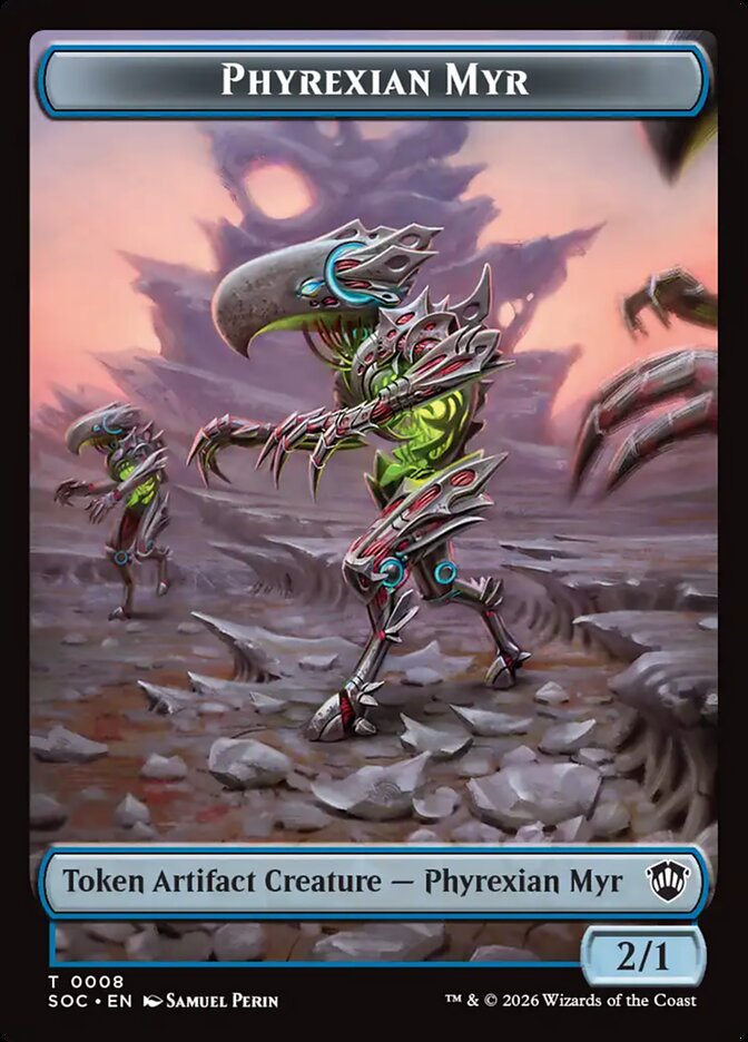 Phyrexian Myr, Secrets Of Strixhaven Commander Tokens Card Art