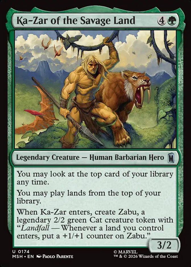 Ka-Zar of the Savage Land, Marvel Super Heroes Card Art