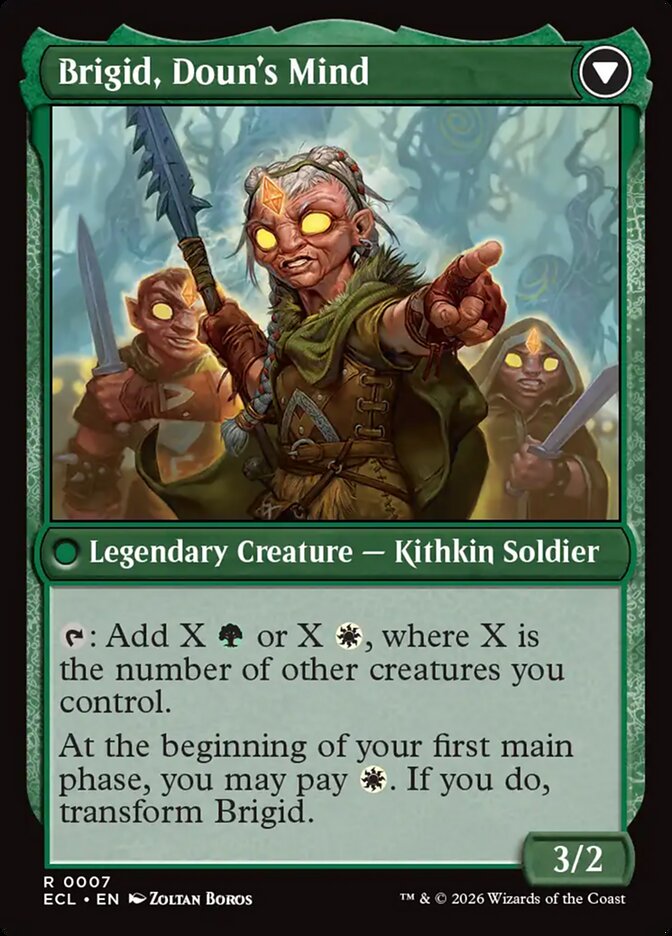 Brigid, Clachan's Heart // Brigid, Doun's Mind, Lorwyn Eclipsed Card Art