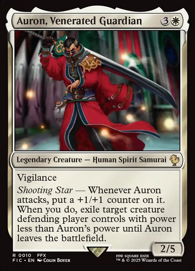Auron, Venerated Guardian, Final fantasy commander Card Art