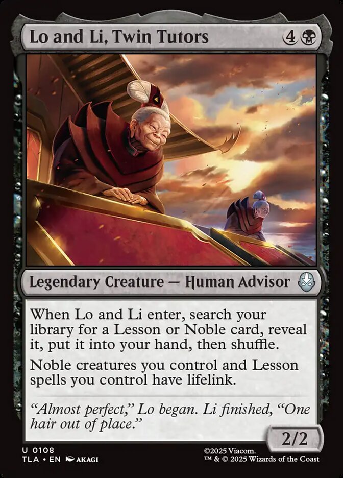 Lo and Li, Twin Tutors, Avatar: The Last Airbender Card Art