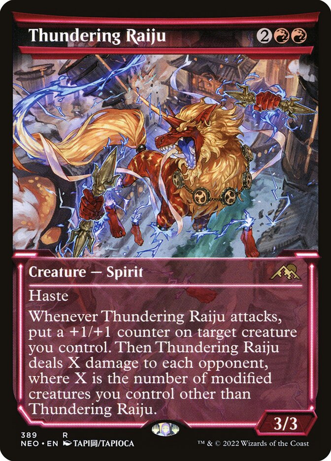 Thundering Raiju, Kamigawa: neon dynasty Card Art