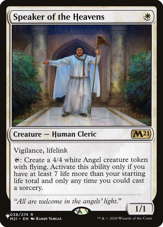 Speaker of the Heavens, The list Card Art