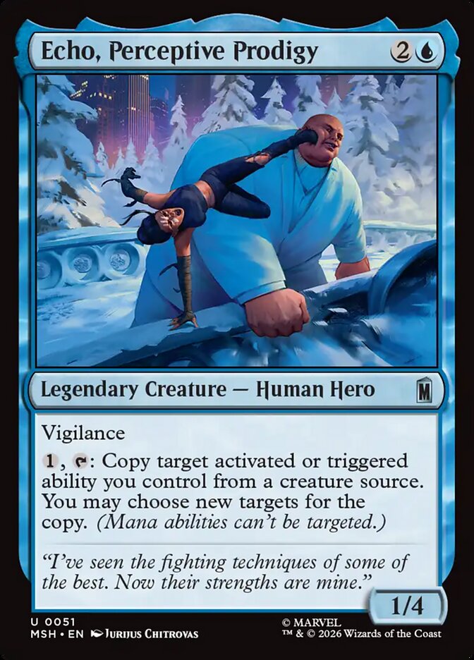 Echo, Perceptive Prodigy, Marvel Super Heroes Card Art
