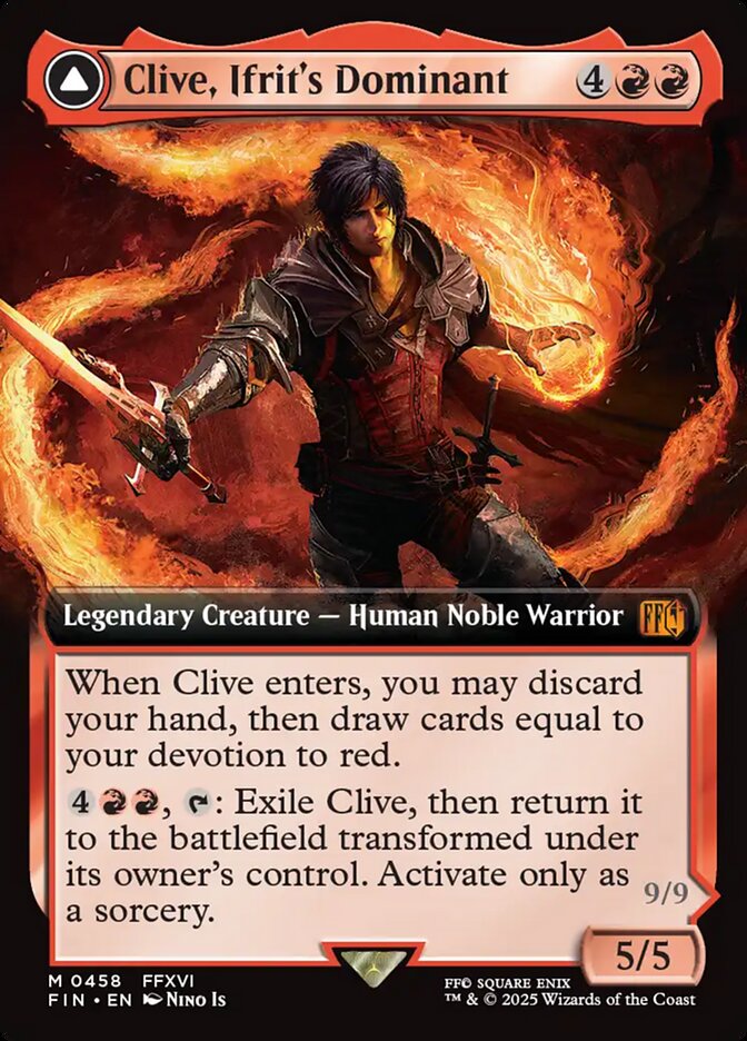 Clive, Ifrit's Dominant // Ifrit, Warden of Inferno, Final fantasy Card Art