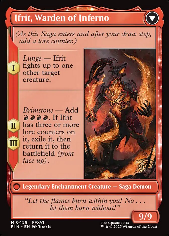 Clive, Ifrit's Dominant // Ifrit, Warden of Inferno, Final fantasy Card Art