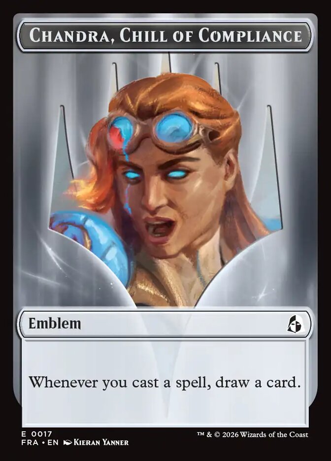 Chandra, Chill of Compliance Emblem, Reality Fracture Tokens Card Art