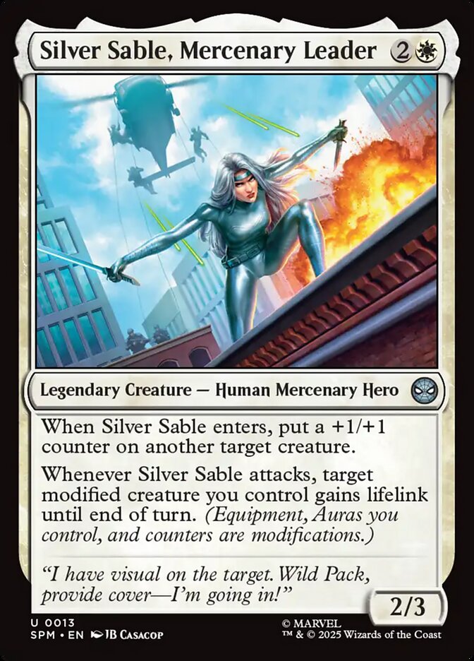 Silver Sable, Mercenary Leader, Marvel'S Spider-Man Card Art