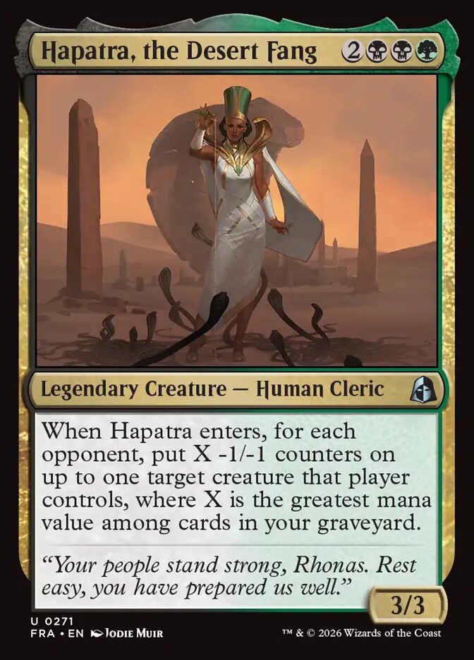 Hapatra, the Desert Fang, Reality Fracture Card Art