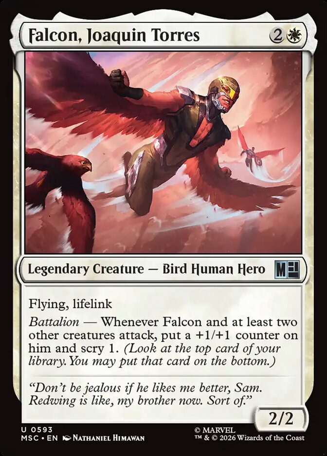 Falcon, Joaquin Torres, Marvel Super Heroes Commander Card Art