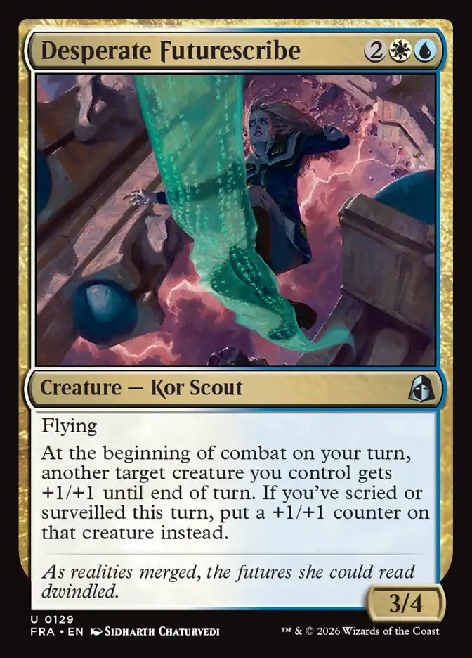 Desperate Futurescribe, Reality Fracture Card Art