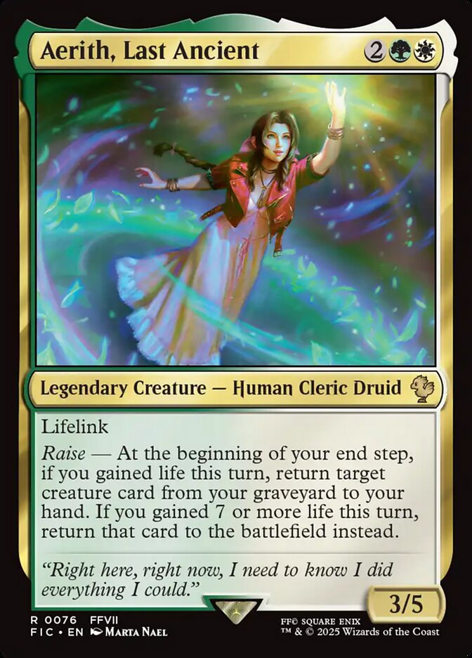 Aerith, Last Ancient, Final fantasy commander Card Art