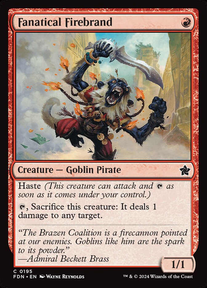 Fanatical Firebrand, Foundations Card Art