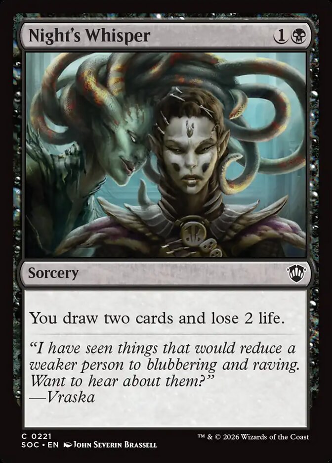 Night's Whisper, Secrets Of Strixhaven Commander Card Art