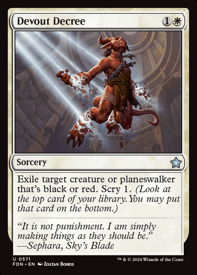 Devout Decree, Foundations Card Art