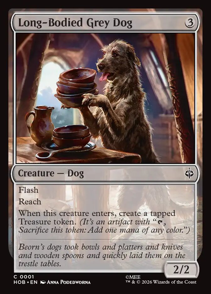 Long-Bodied Grey Dog, The Hobbit Card Art