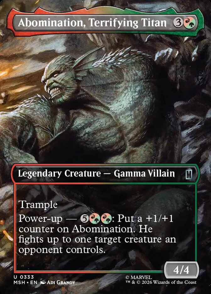 Abomination, Terrifying Titan, Marvel Super Heroes Card Art