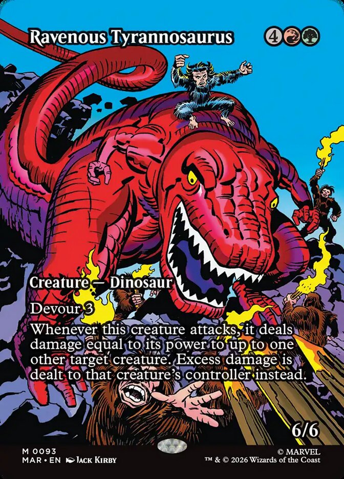 Ravenous Tyrannosaurus, Marvel Universe Card Art