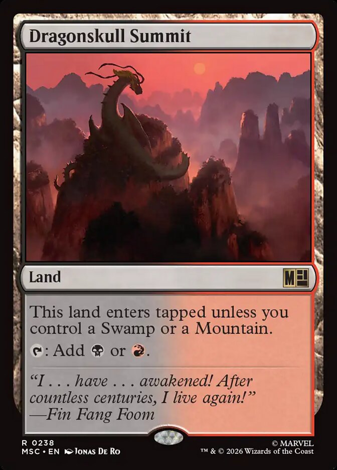 Dragonskull Summit, Marvel Super Heroes Commander Card Art