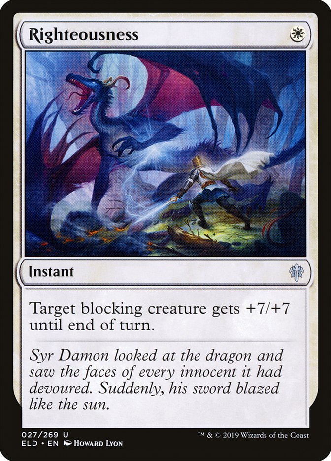 Righteousness, Throne of eldraine Card Art