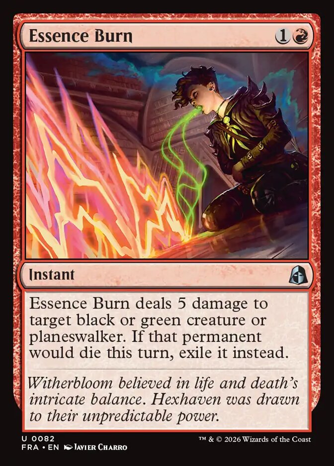 Essence Burn, Reality Fracture Card Art