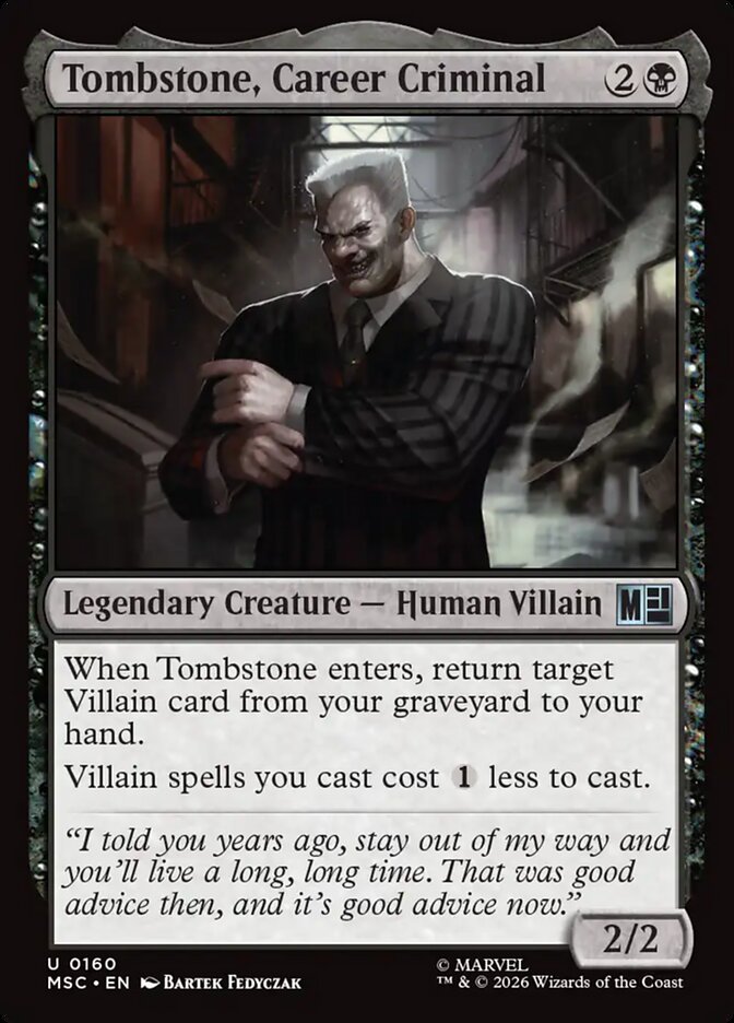 Tombstone, Career Criminal, Marvel Super Heroes Commander Card Art