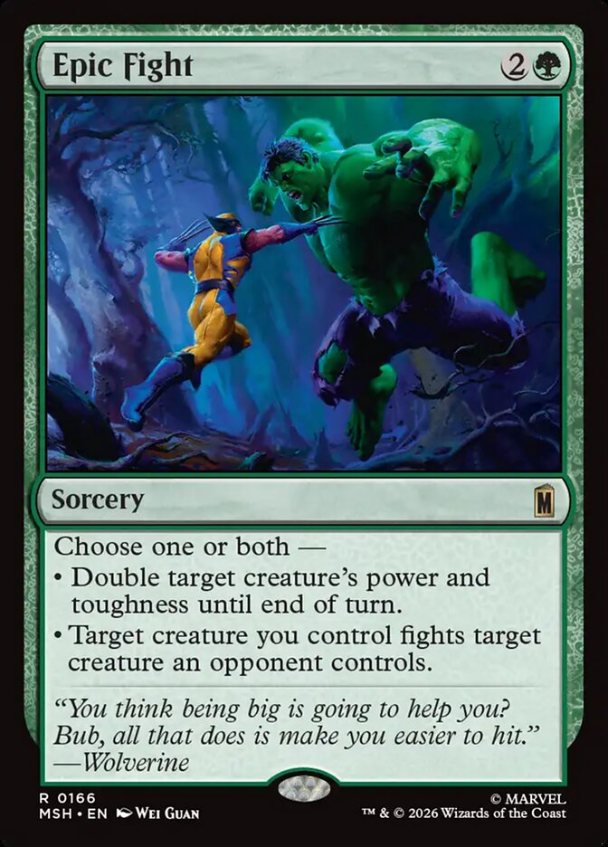 Epic Fight, Marvel Super Heroes Card Art