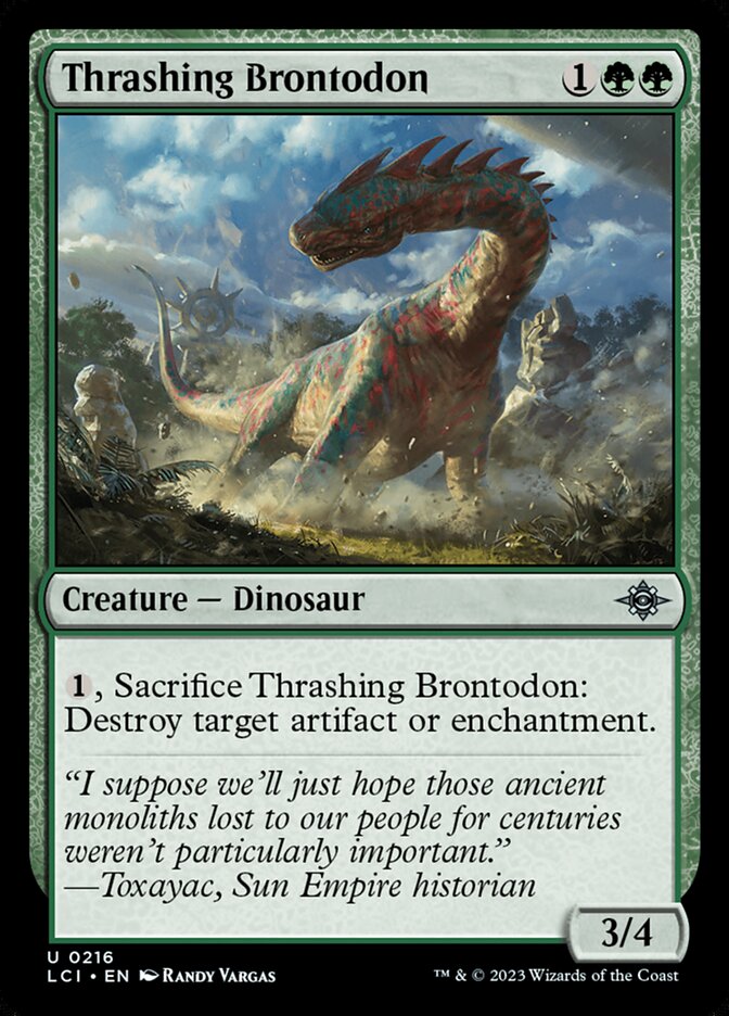 Thrashing Brontodon, The lost caverns of ixalan Card Art