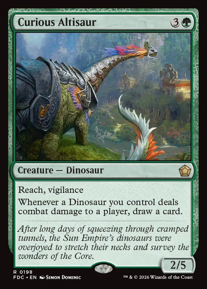 Curious Altisaur, Foundations Commander Card Art