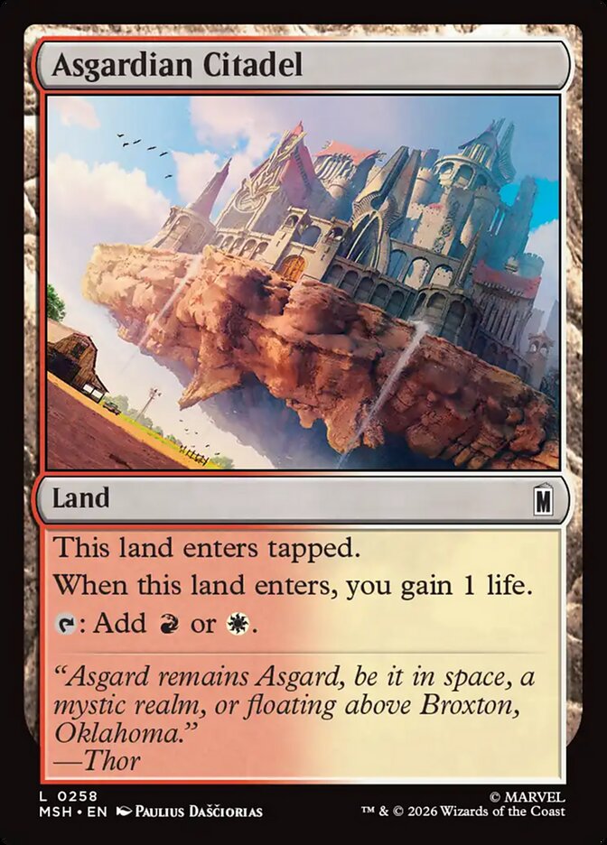 Asgardian Citadel, Marvel Super Heroes Card Art