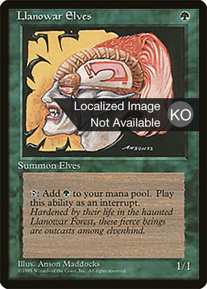 Llanowar Elves, Fourth Edition Foreign Black Border Card Art
