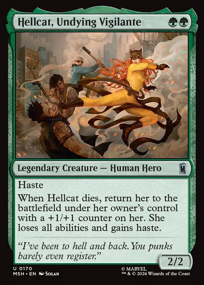Hellcat, Undying Vigilante, Marvel Super Heroes Card Art