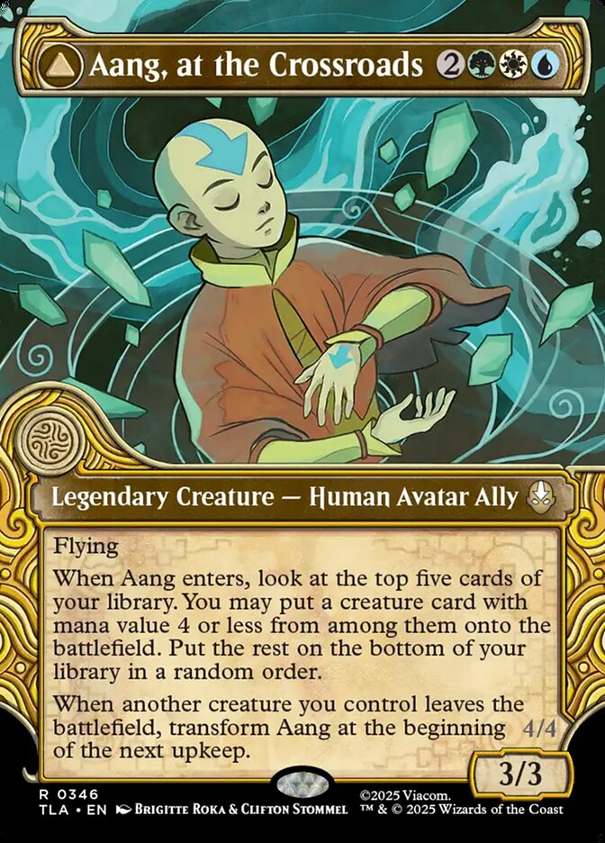 Aang, at the Crossroads // Aang, Destined Savior, Avatar: The Last Airbender Card Art